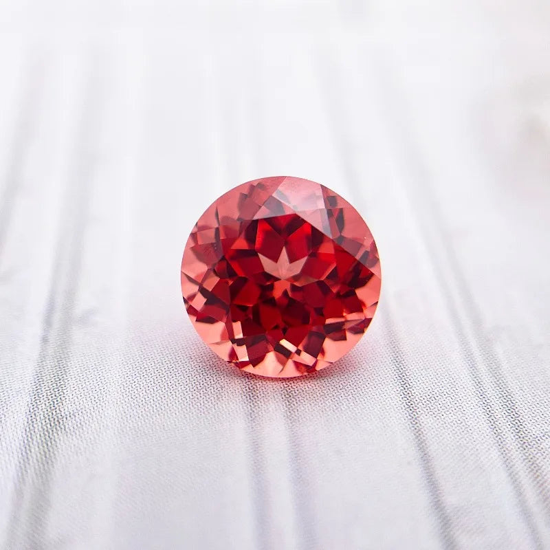 Lab Grown Padparadscha Round Cut Fire Lotus Color Gemstone for Jewelry Setting Lab Sapphire Synthetic Selectable Certificate