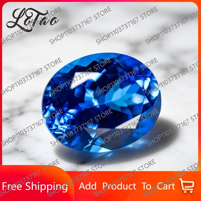 TOPTop Lab Grown Cobalt Spinel Oval Cut Blue Color Gemstone for DIY Ring Necklace Earrings Making Materials Selectable Certifica