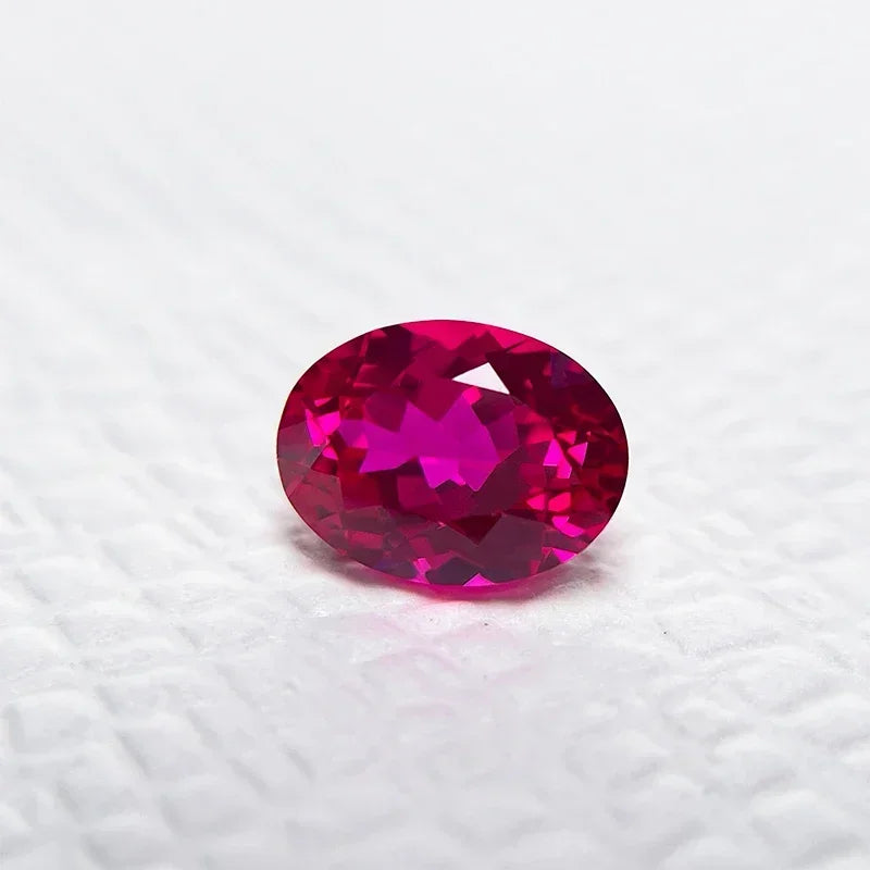 Lab Grown Ruby Oval Cut Rubellite Color Top Quality DIY Charms Ring Necklace Earrings Main Materials Selectable AGL  Certificate
