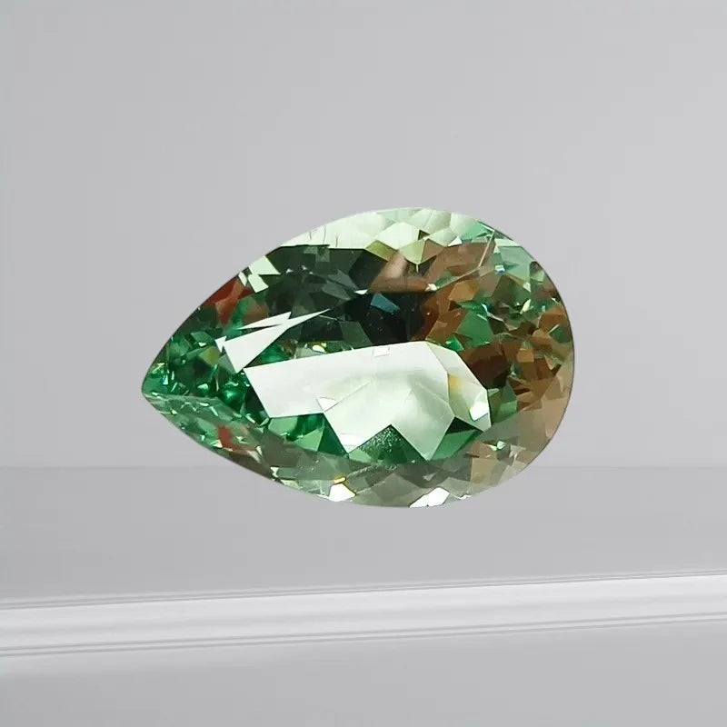 Top Lab Grown Sapphire Pear Shape Green Color Charms Gemstone DIY Advanced Jewelry Making Extremely Shiny Quality Certificate