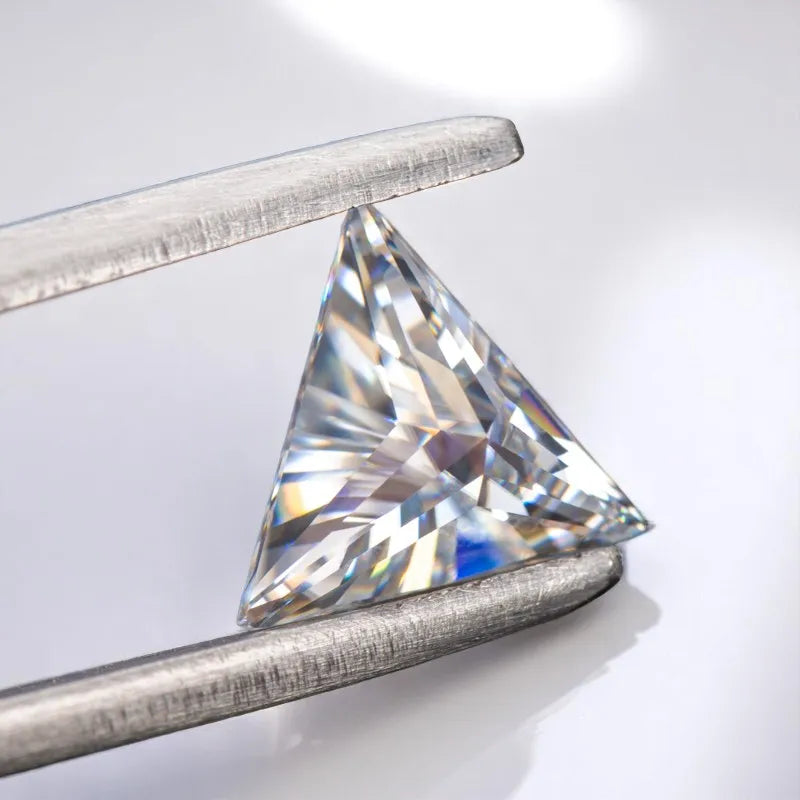 Moissanite Stone Triangle Cut Super White D Color VVS1 DIY Ring Charms Necklace Earrings Main Materials with Certificate