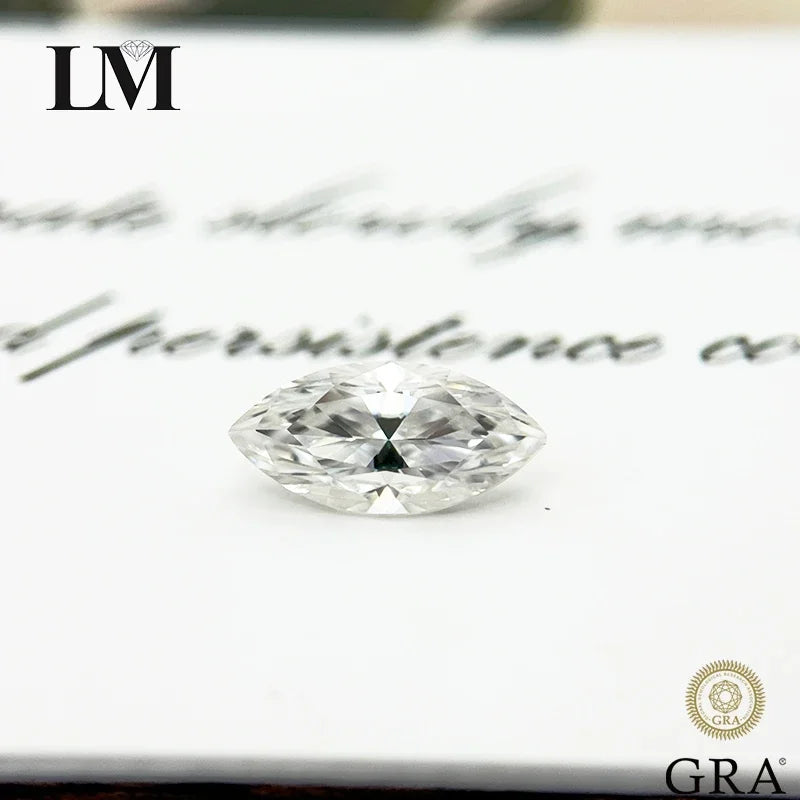 TOP Moissanite Stone D Color Marquise Cut Vvs1 Artificial Gemstone Pass Diamond Tester 0.05ct-3ct Sizes with Certificate