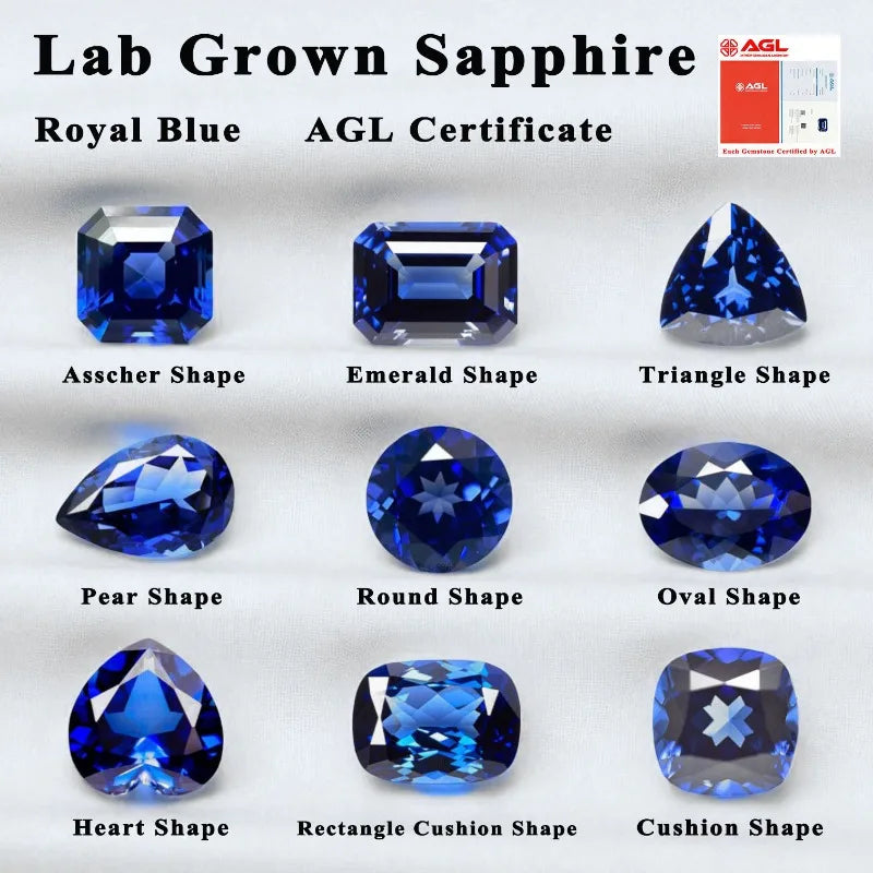 Lab Grown Sapphire Royal Blue Oval Cut for DIY Jewelry Making Ring Necklace Earrings Main Materials Selectable AGL Certificate