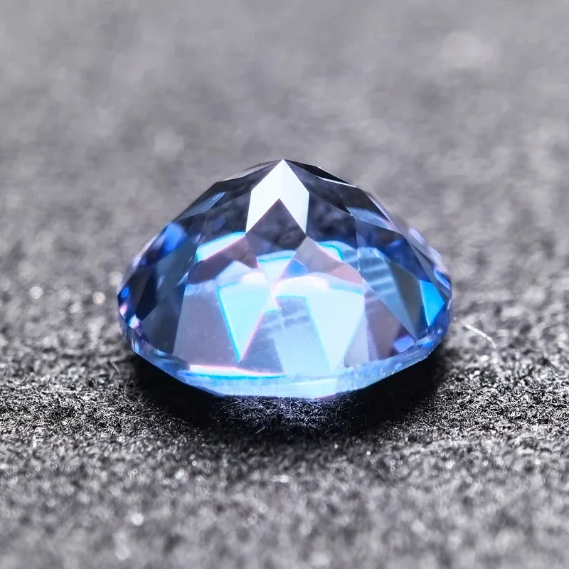Lab Grown Sapphire Cornflower Round Shaped Extremely Shiny Quality DIY Ring Necklace Earrings Main Materials  AGL Certificate