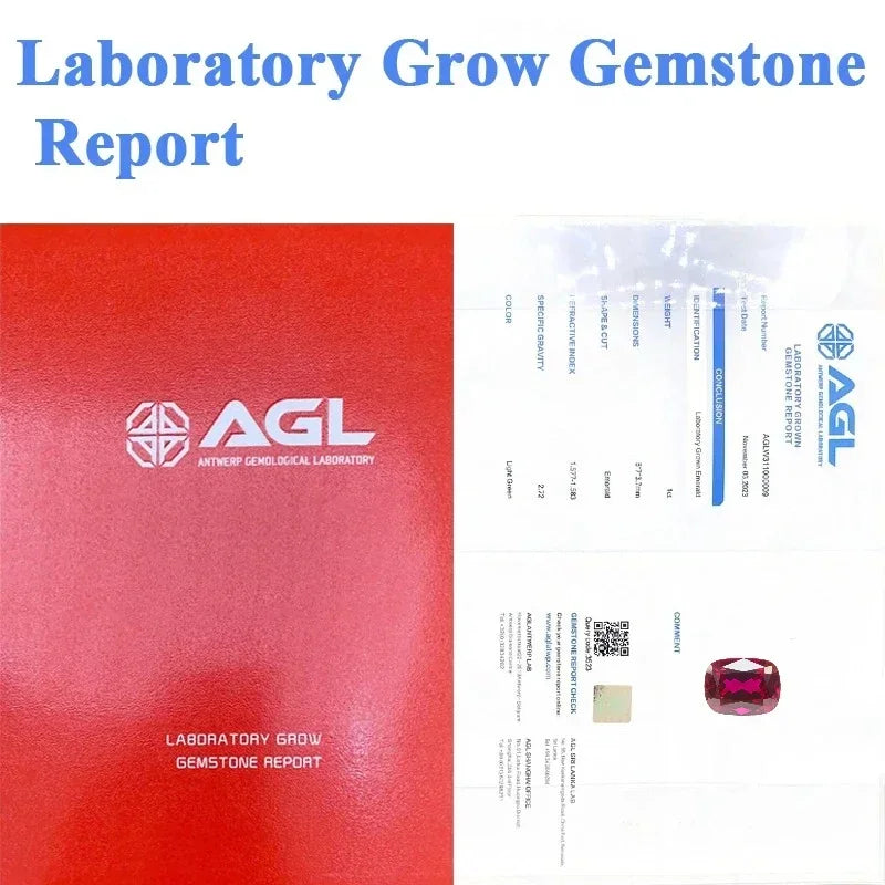 N-Lab Grown Ruby Pigeon Blood Red Rectangular Cushion Cut Top Quality Gemstone For Diy Jewelry Making Selectable AGL Certificate