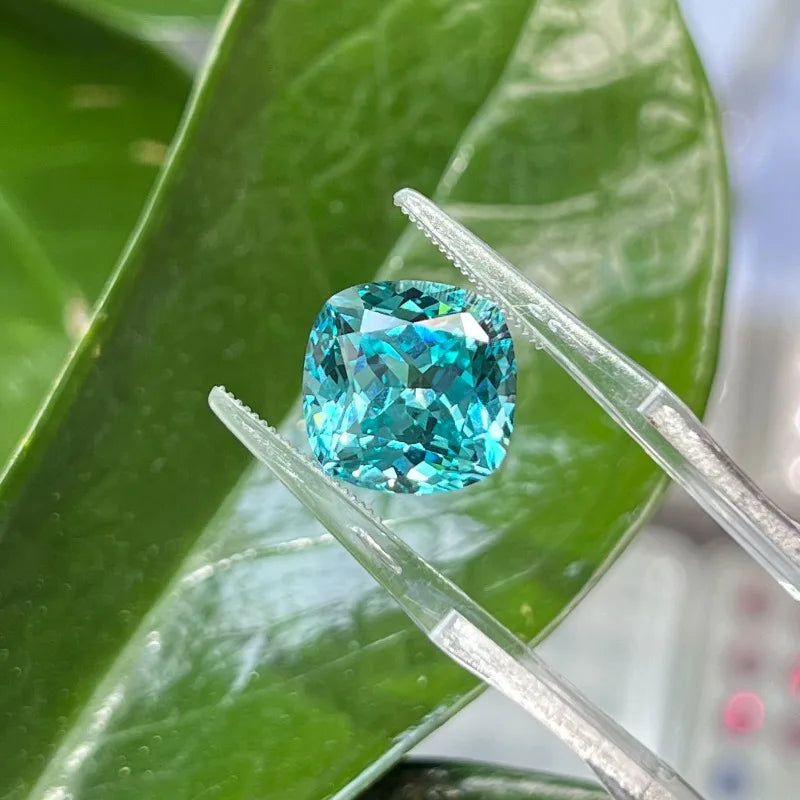 Lab Grown Paraiba Cushion Cut Neon Blue Color Gemstone DIY Jewelry Making Inlay Ring Necklace Bracelet Selectable Certificate