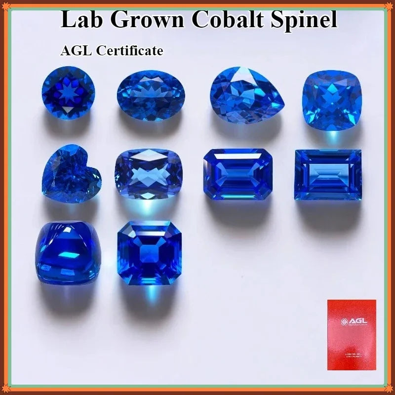 TOPLab Grown Cobalt Spinel Various Shape Loose Gemstone