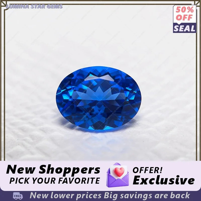 TOPTLab Grown Cobalt Spinel Oval  Cut Loose Gemstone For DIY Jewelry Main Materials Selectable Certificate