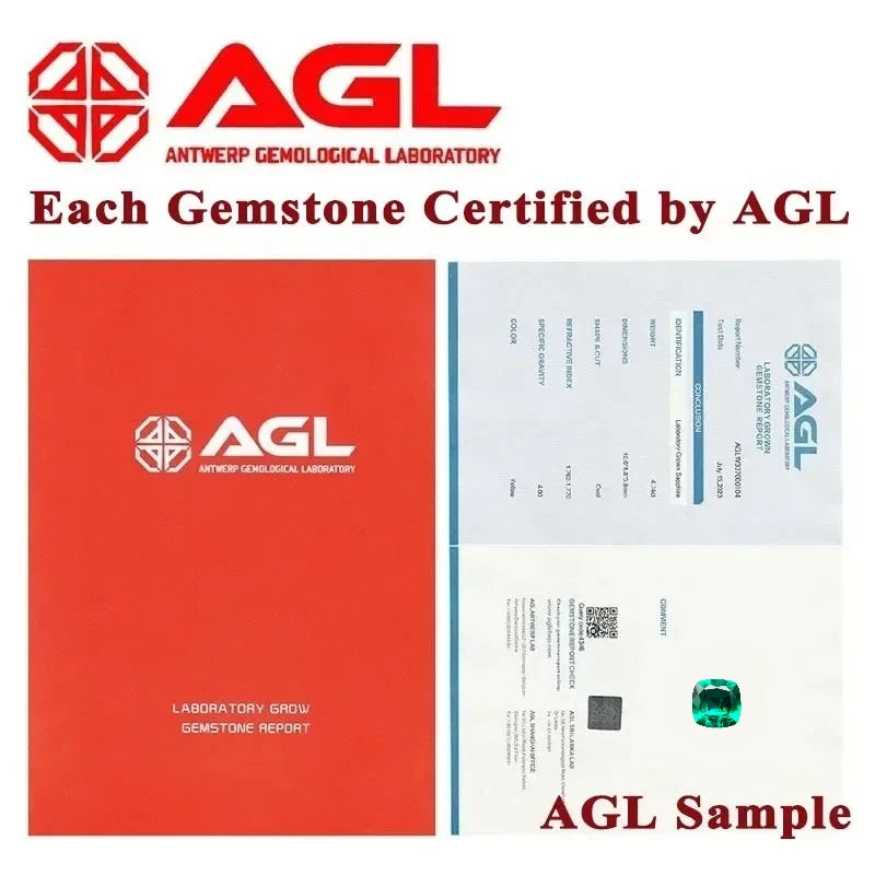 Lab Grown Emerald Colombia Cushion Cut  Hydrothermal Gemstone For Pendant Earrings Jewelry Diy Making With AGL Certificate