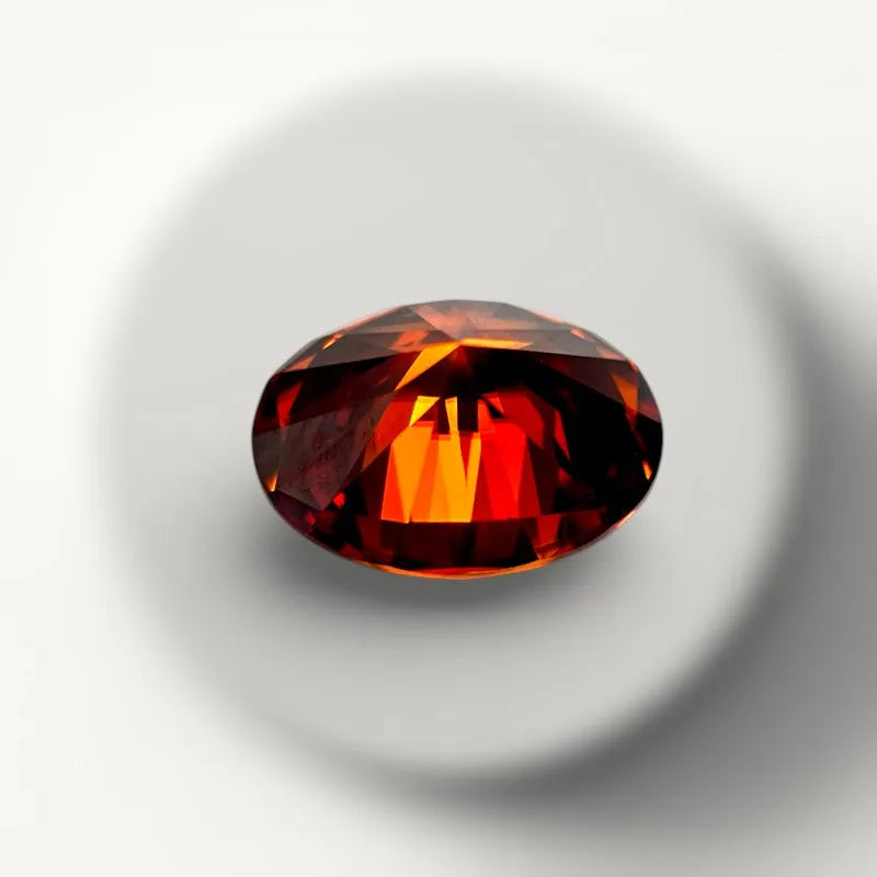 Moissanite Unnatural Synthetic Stone Oval Cut Garnet Color with Certificate