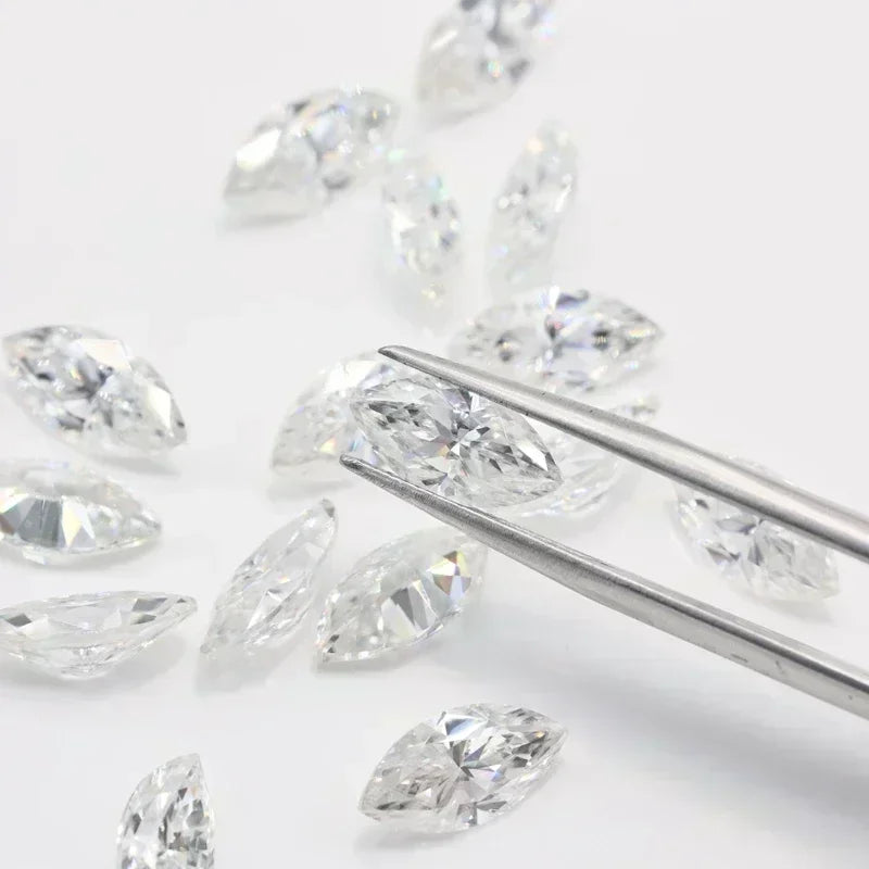 Moissanite Loose Stone D Color VVS1 Marquise Shape Pass Diamodn Tester Gemstone Beads for Jewelry Making with GRA Certificate