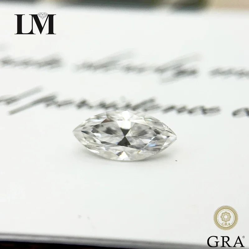 TOP Moissanite Stone D Color Marquise Cut Vvs1 Artificial Gemstone Pass Diamond Tester 0.05ct-3ct Sizes with Certificate
