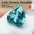Hot Sales Lab Grown Paraiba Heart Cut Gemstone for DIY Advanced Jewelry Making Inlay Ring Necklace Selectable AGL Certificate