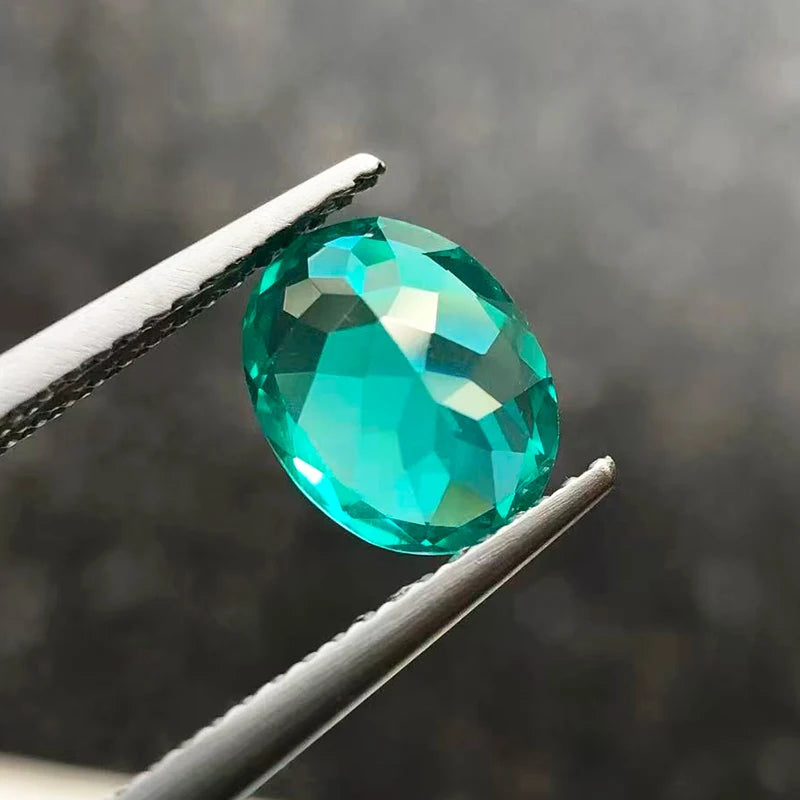 Lab Grown Paraiba Neon Blue Color Oval Cut DIY Advanced Jewelry Making Inlay Ring Necklace Bracelet Selectable AGL Certificate