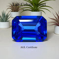 Lab Grown Cobalt Spinel Emerald Cut Blue Color VVS1 Synthetic Gemstone for DIY Jewelry Making Gift Selectable AGL Certificate