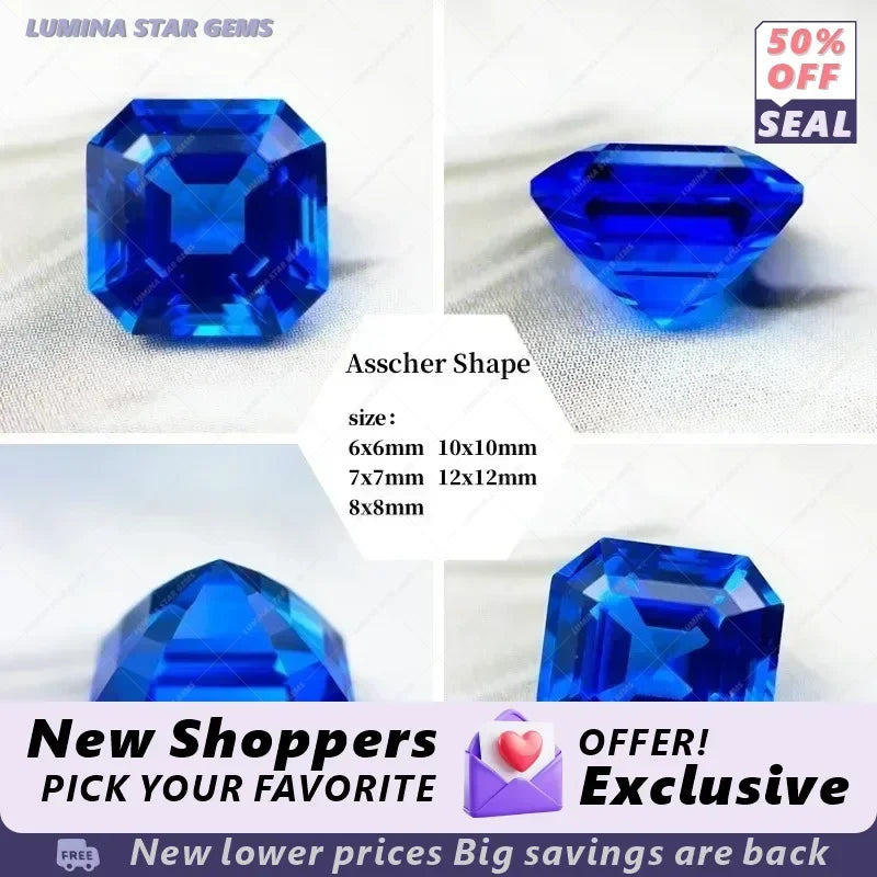 TOPTNew Lab Grown Cobalt Spinel Various Shapes Loose Gemstone For Jewelry Making Main Materials Selectable AGL Certificate