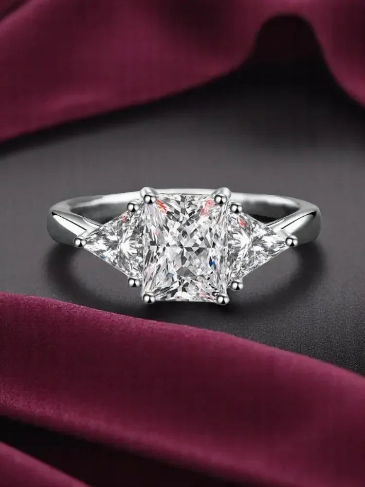 Fashion 925 Sterling Silver Ring Moissanite Ring VVS1 Women's Alien Exaggerated Luxury European American Rings With Certific