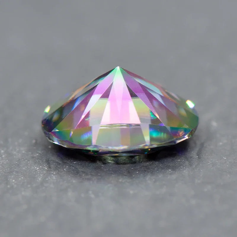 Moissanite Stone Oval Cut Rainbow Green Color VVS1 High-quality DIY Charms Jewelry Making Main Materials with Certificate