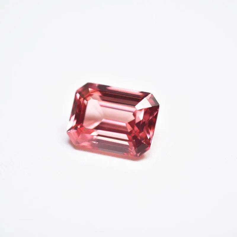 Lab Grown Padparadscha Emerald Cut Fire Lotus Color High Quality Loose Gemstone For Jewelry Making Selectable AGL Certificate
