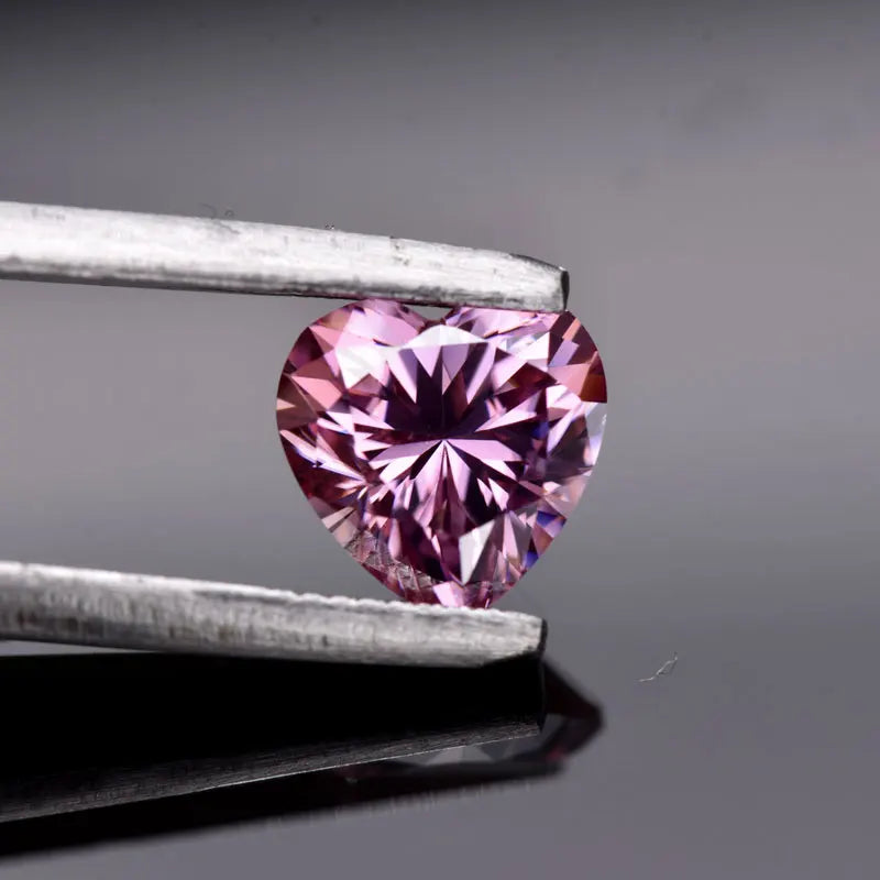 Moissanite VVS1 Artificial Stone Pink Color Heart Cut with Certificate Wholesale