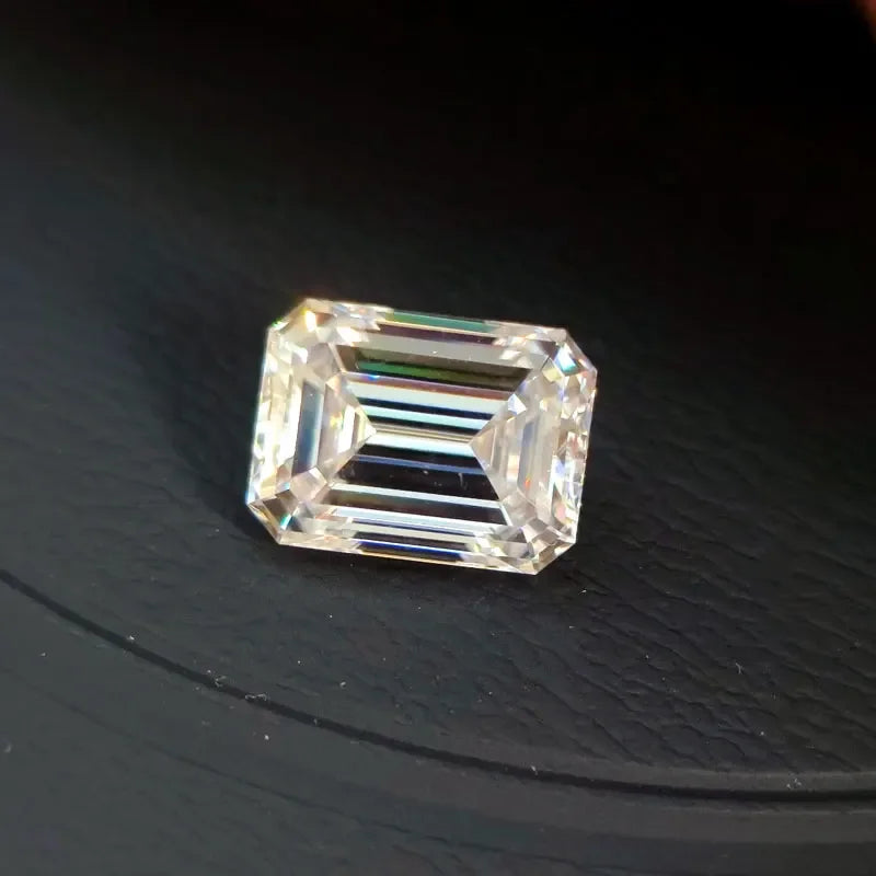 Emerald Cut Moissanite Stone Artificial Gemstone VVS1 D Color  DIY Jewelry Certificate