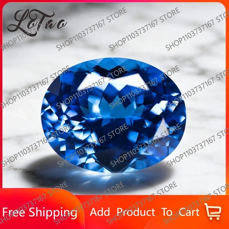 TOPTOP Top Lab Grown Cobalt Spinel Oval Cut Blue Color Gemstone For DIY Ring Necklace Earrings Making Materials Selectable Certi