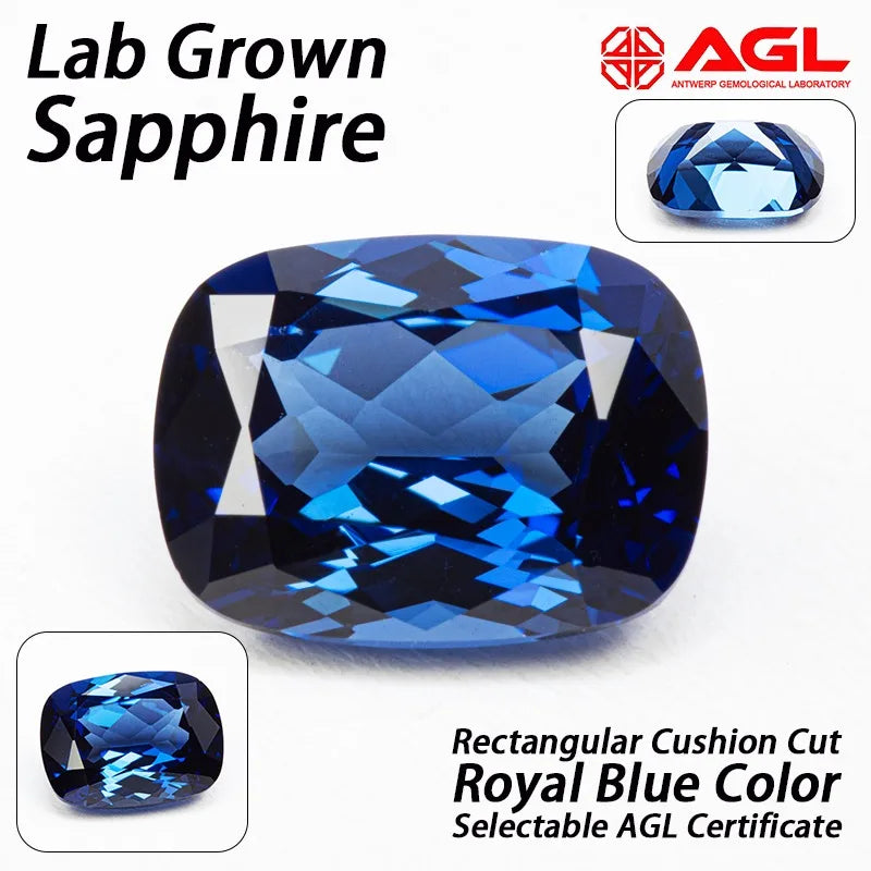 Lab Grown Sapphire Rectangle Cushion Cut Pink for DIY Advanced Jewelry Making Inlay Ring Necklace Selectable AGL Certificate