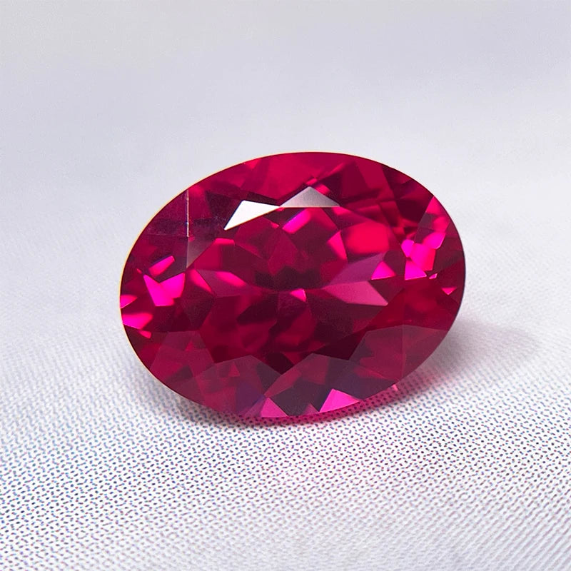 Lab Grown Ruby for Custom Jewelry Design and Professional Jewelry AGL Certified VVS1 Clarity Red Oval Cut Natural Color Lab