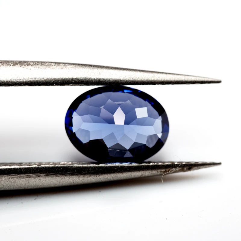Synthetic Gemstone Sapphire and Cobalt Spinel Royal Blue Oval Cut Hand Cutting Selectable with Certificate