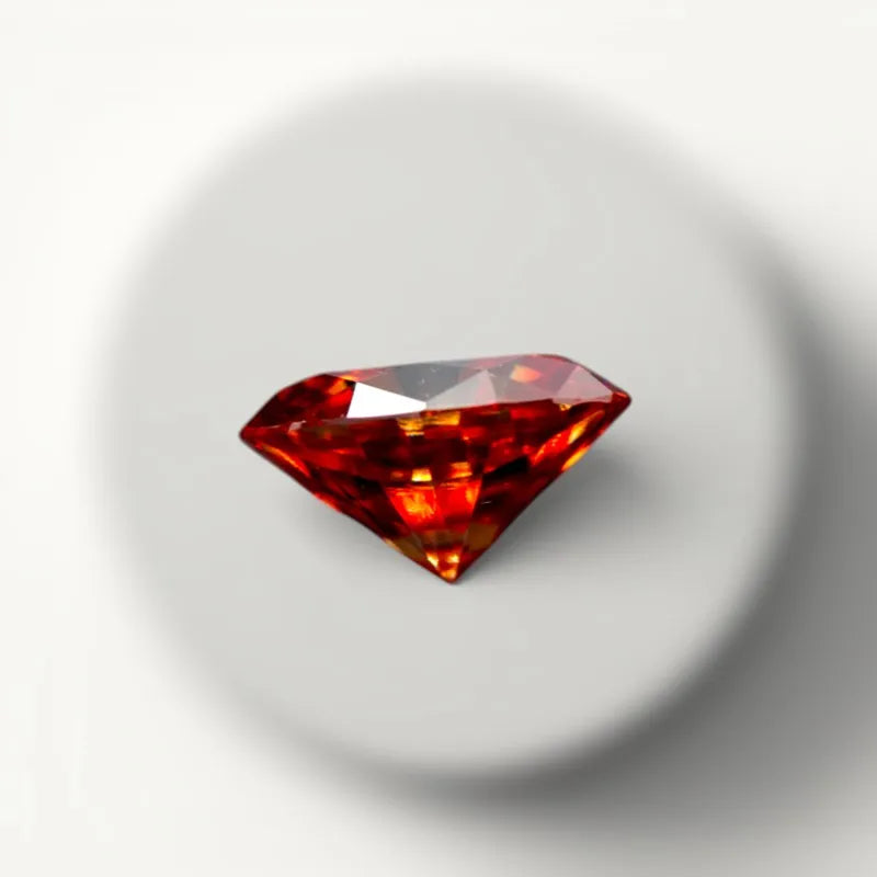 Moissanite Unnatural Synthetic Stone Oval Cut Garnet Color with Certificate
