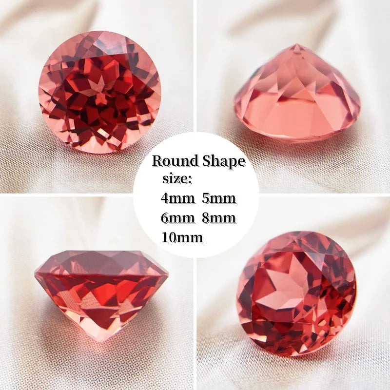 Lab Grown Padparadscha Gemstone Asscher Cut Fire Lotus Color DIY Ring Necklace Earrings Main Materials AGL Certificate