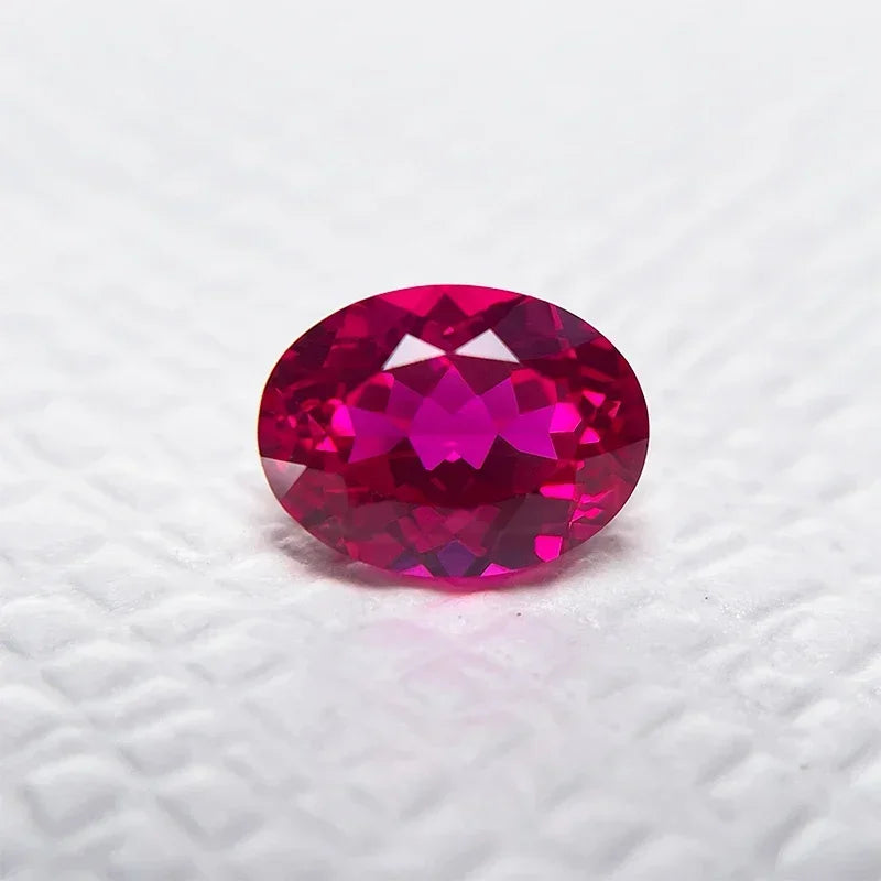 Lab Grown Ruby Oval Cut Rubellite Color Top Quality DIY Charms Ring Necklace Earrings Main Materials Selectable AGL  Certificate