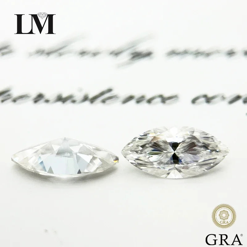 TOP Moissanite Stone D Color Marquise Cut Vvs1 Artificial Gemstone Pass Diamond Tester 0.05ct-3ct Sizes with Certificate