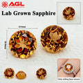 Lab Grown Sapphire Round Cut Orange Color DIY Jewelry Making Ring Necklace Main Materials Selectable AGL Certificate