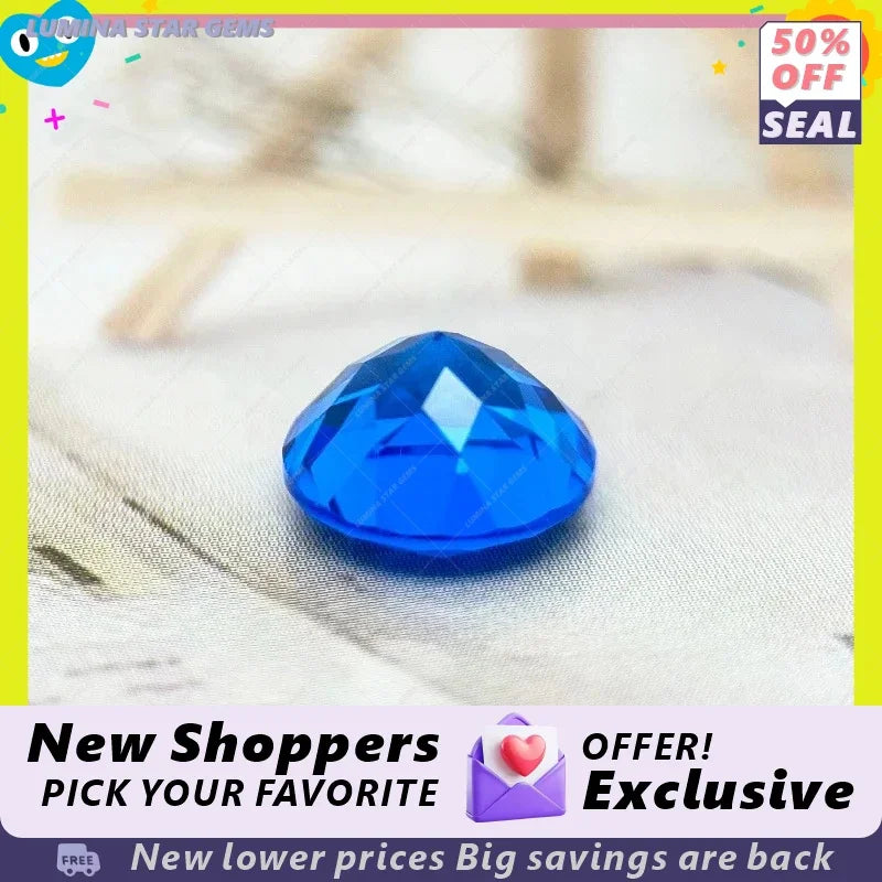 TOPTRound Cut Lab Grown Cobalt Spinel Synthetic Gemstone For Diy Jewelry Making Selectable Certificate
