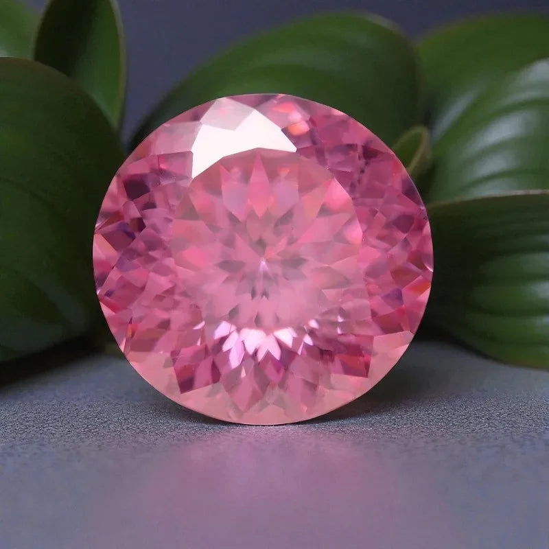 Round Shape Pink Color Wholesale Moissanite Stone 100 Faceted Cut Loose Gemstone For Jewelry Making With Certificate