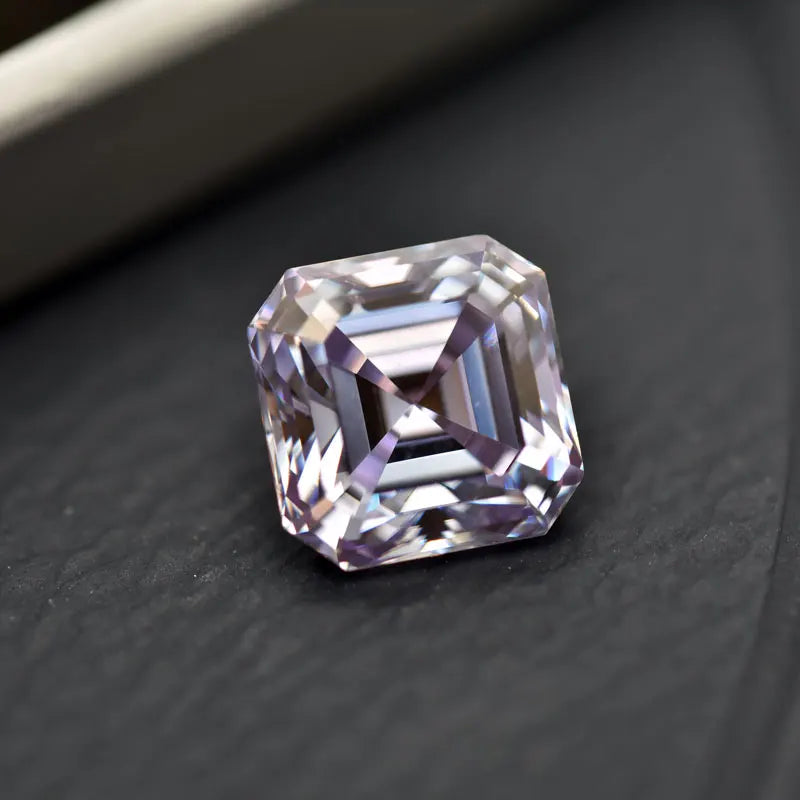 Moissanite VVS1 Square Shape Asscher Cut Champagne Color Certificate Synthetic Gemstone