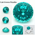 Lab Grown Paraiba Gemstone Round Cut Neon Blue Color DIY Ring Necklace Earrings Main Materials Selectable AGL Certificate