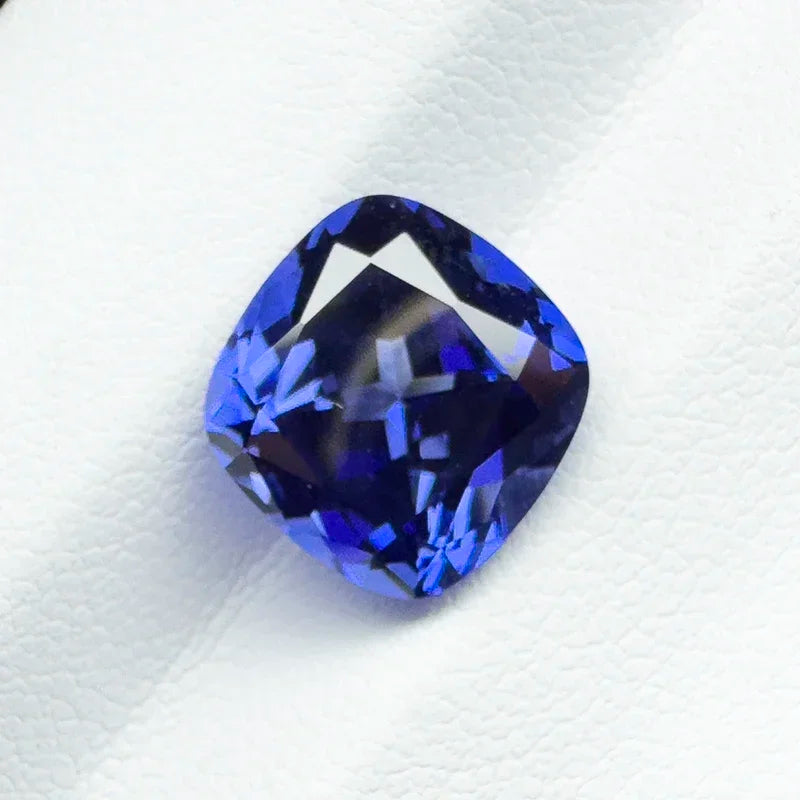 Lab Grown Sapphire Square Cushion  Royal Blue 10x14mm 6.1-6.25ct  VVS1 Gemstone for Diy Jewelry Making with AGL Certificate