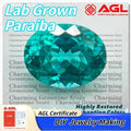 Lab Grown Paraiba Tourmaline Oval Cut Neon Blue Synthetic Gemstone Loose for Jewelry Making Customizable AGL Certified for