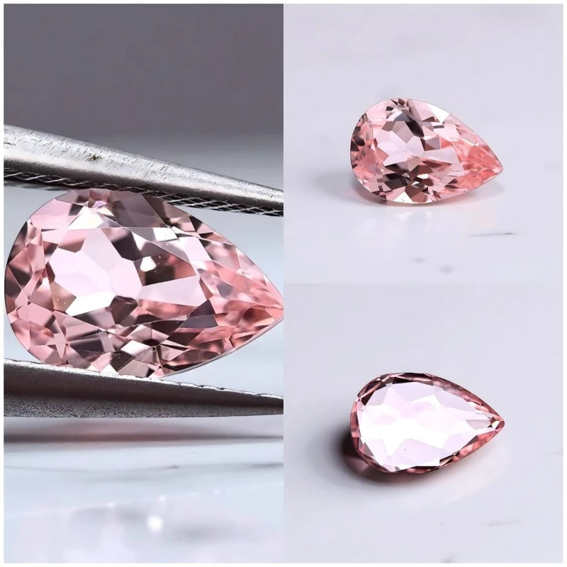 Lab Grown Sapphire Pear Shape Morgan Pink Color VVS1 for DIY Jewelry Making Materials Selectable Charms Gemstone Certificate