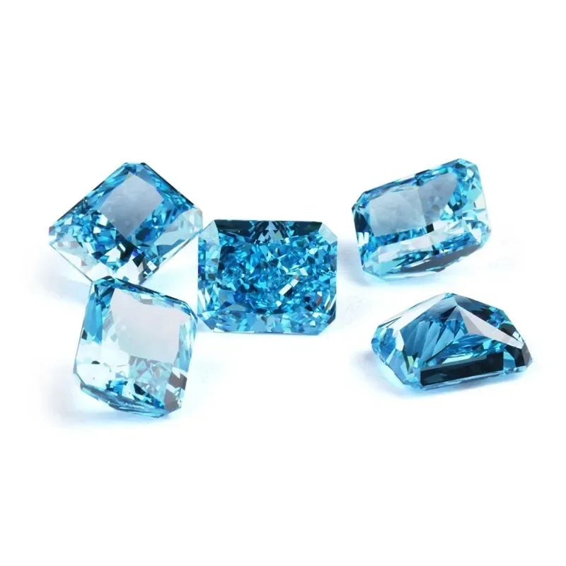 Cubic Zirconia Radiant Crushed Ice Cut Rectangle Shape Multiple Colors 4K Cutting 5A+ Quality CZ Zircon Gemstones No Certificate