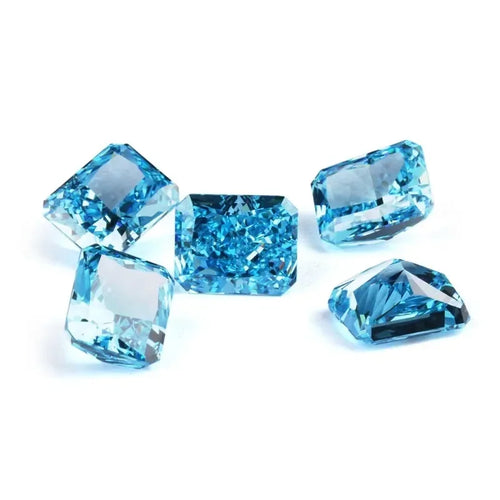 Cubic Zirconia Radiant Crushed Ice Cut Rectangle Shape Multiple Colors 4K Cutting 5A+ Quality CZ Zircon Gemstones No Certificate