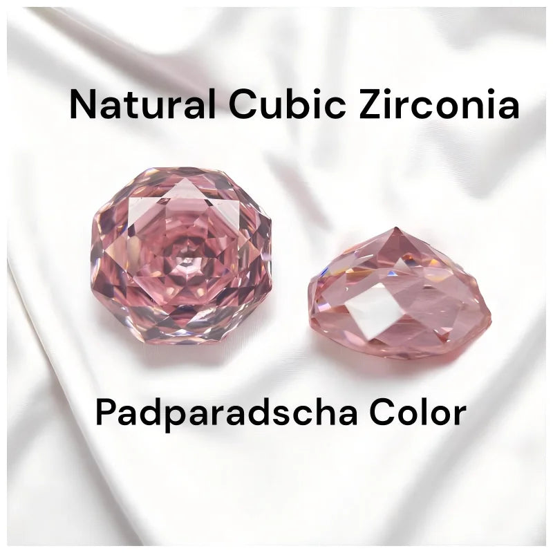 Padparadscha Cubic Zirconia Natural Color Octagon Rose Cut Loose Gemstone Bead for Diy Jewelry Making