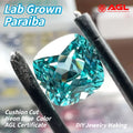 Lab Grown Paraiba Cushion Cut Gemstone for DIY Advanced Jewelry Making Inlay Ring Necklace Bracelet Selectable AGL Certificate
