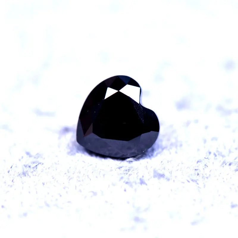 Moissanite VVS1 Artificial Stone Black Color Heart Cut with Certificate High Quality