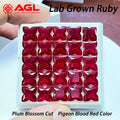 Lab Grown Ruby Plum Blossom Cut Pigeon Blood Red Color DIY Charms Jewelry Making Main Materials Selectable AGL Certificate