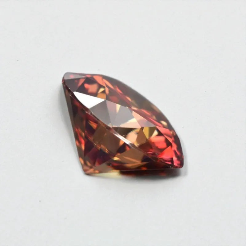 VVS1 Round Garnet Red Color Moissanite Stone 6.5mm for Jewelry Setting, GRA Certified, Lab-Created Gemstone
