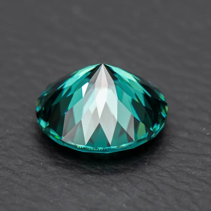 Moissanite Stones 100 Faces Cut Emerald Green Primary Colours Round Shape with Certificate DIY Jewelry Making Materials