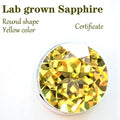 Lab Grown Sapphire Round Shape Yellow Color VVS1 DIY Charms Jewelry Making Materials with Certificate Factory Wholesale Price